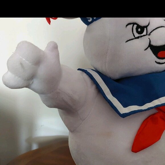 HTF Halloween Ghostbusters Stay Puff Marshmallow Man Plush w/Pumpkin 19" Gemmy - Picture 6 of 8